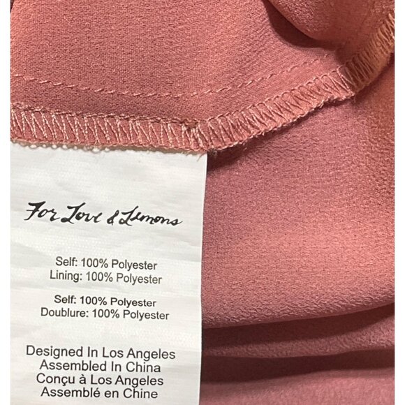 For Love & Lemons Churro Mini Dress Pink Flamenco L Large Ruffle Hem - Picture 8 of 9